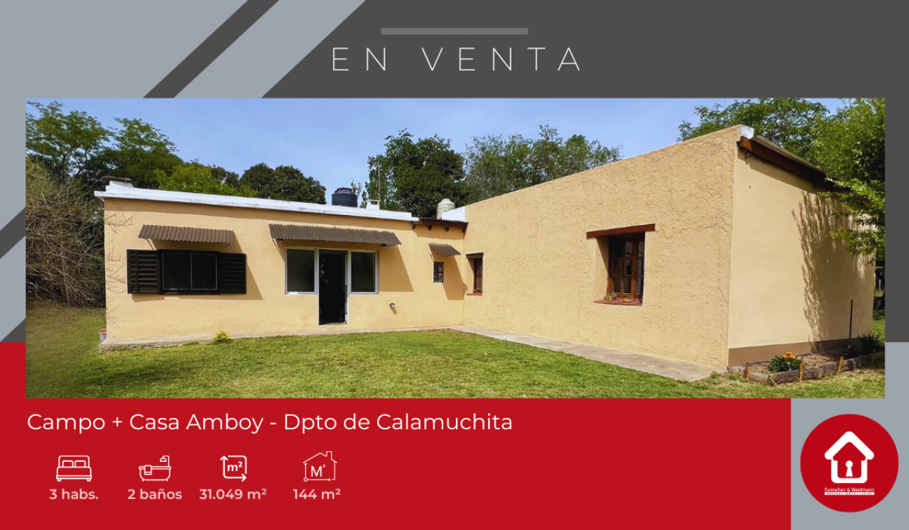 Campo + Casa ubicada en Amboy - Departamento de Calamuchita